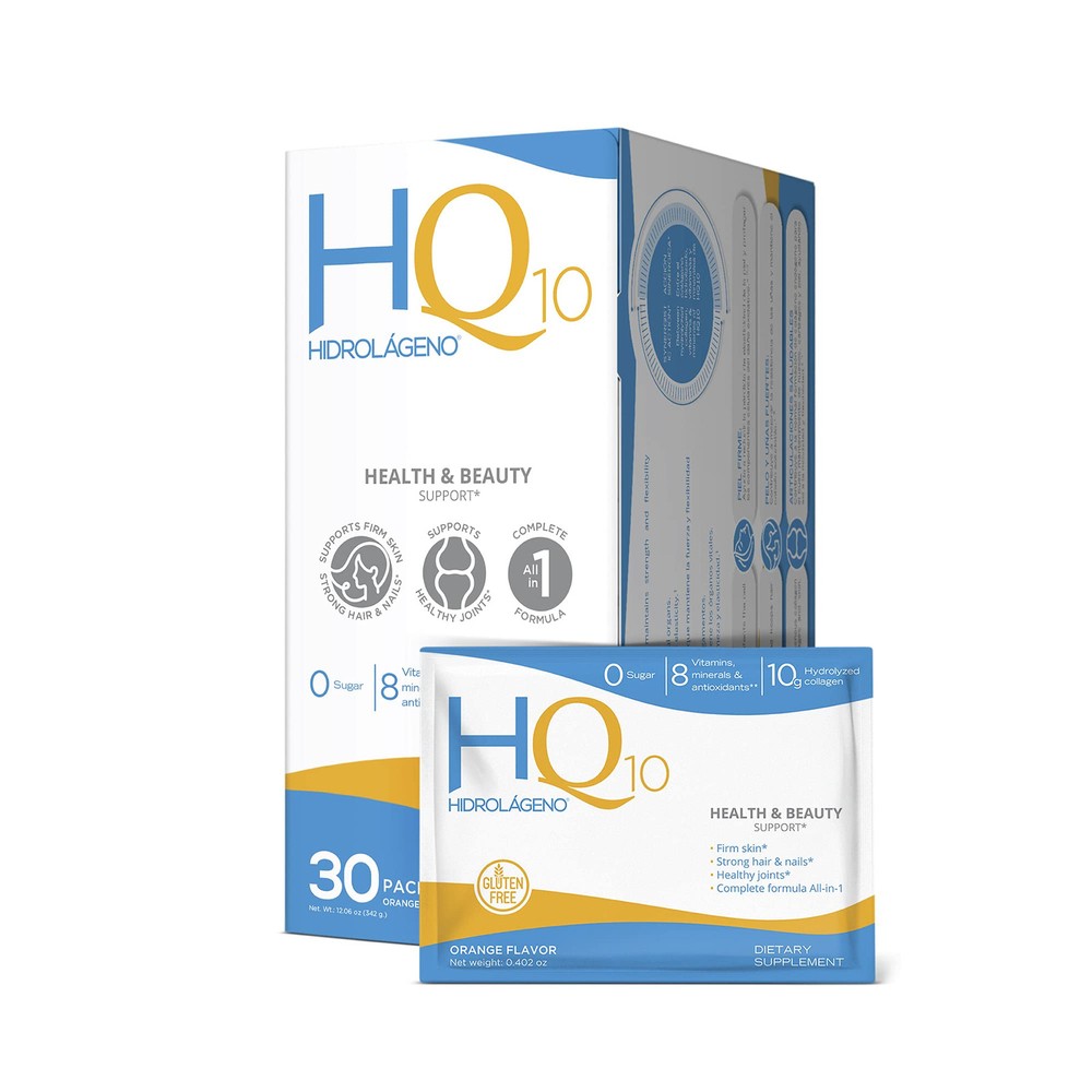 Hidrolageno Q10, Hydrolyzed Collagen, Vitamins, , Antioxidants, 30 sachets pe...