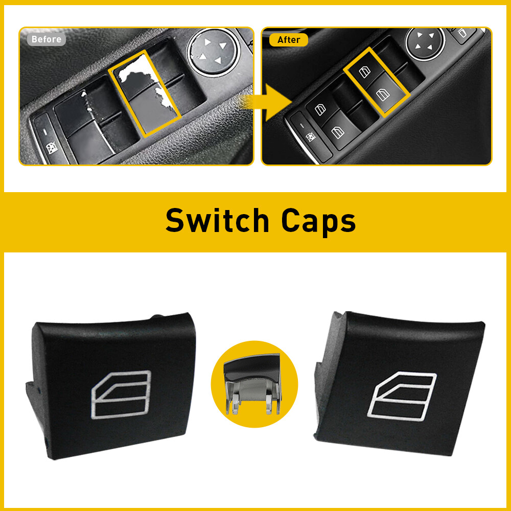 Mercedes ML GL W164 W251 X164 Window Switch Button Cap 2-Pack