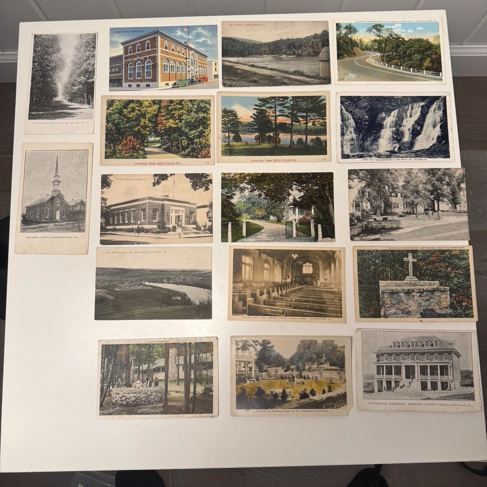 Vintage Pennsylvania Postcard Lot Elizabethtown Milroy Millville PA Scenic