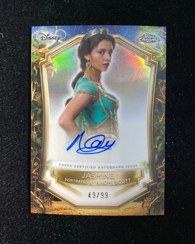 2025 Topps Disney Wonder Chrome Enchantments Naomi Scott Jasmine Auto /99 OC53