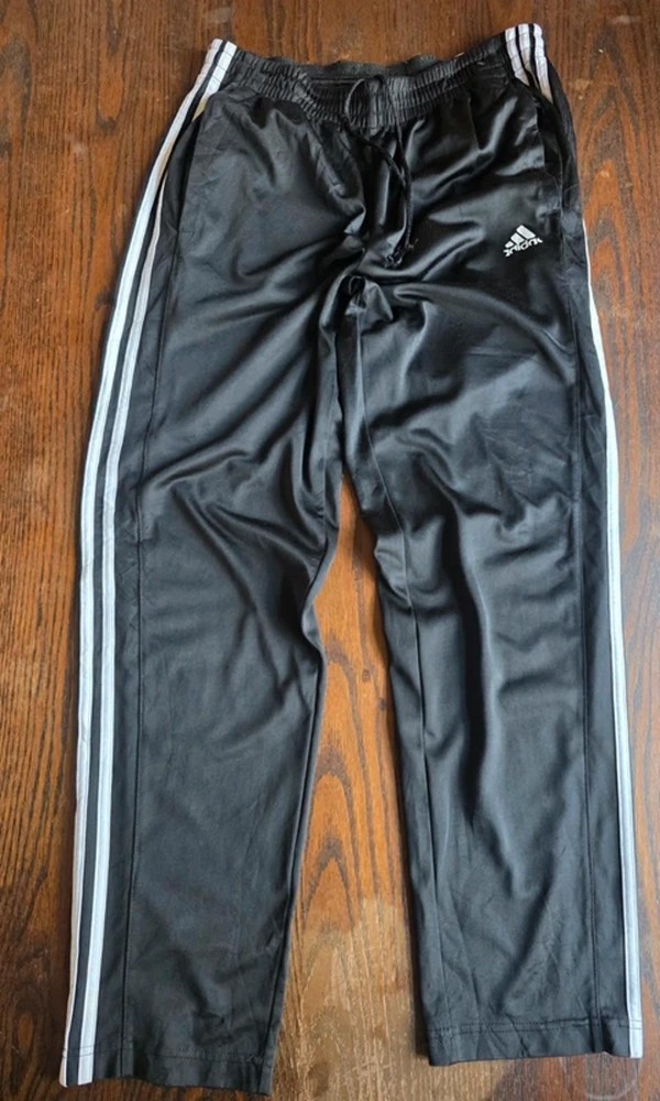 Adidas Men’s Track Pants Black 3-Stripes Athletic Joggers 32–36 Waist