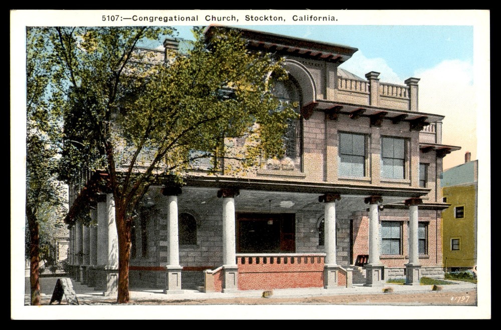Postcard Congregational Church Building, Stockton, CA
