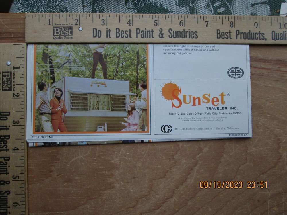 Sunset travel trailer travelers brochure
