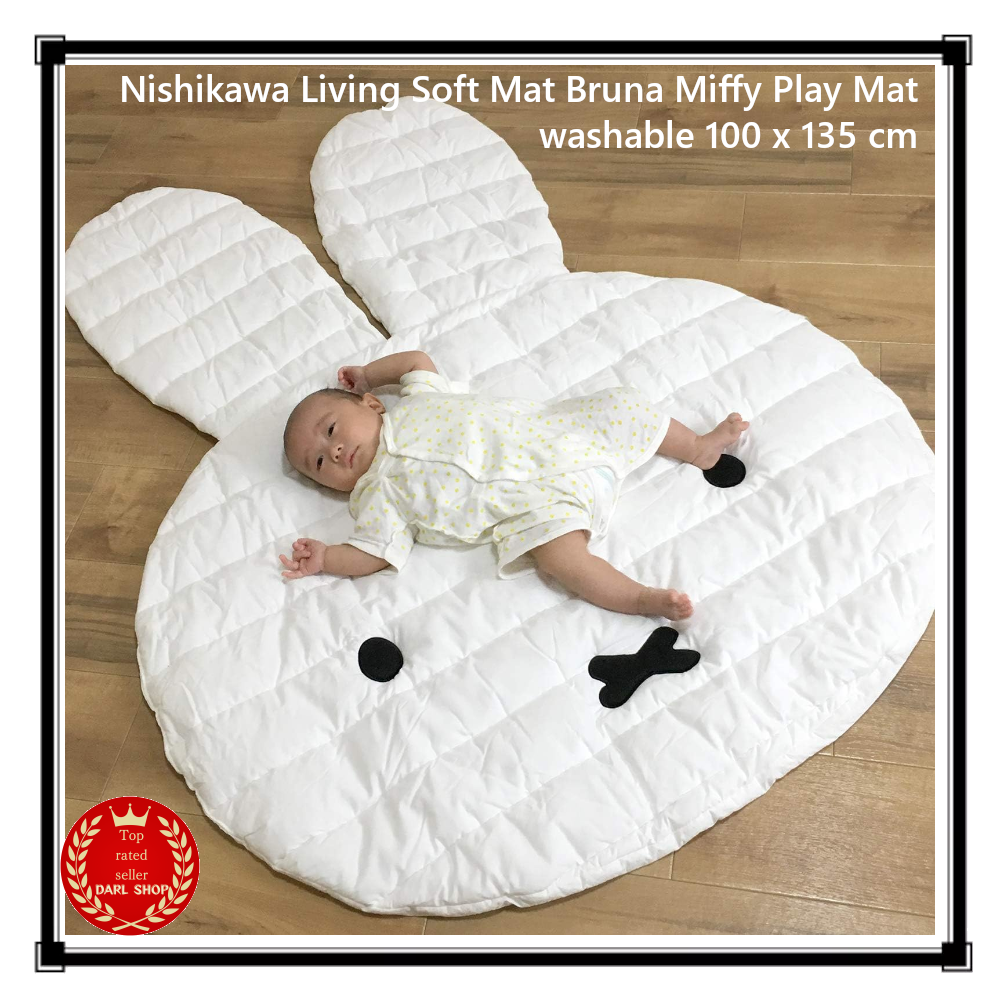 Nishikawa Living Soft Mat Bruna Miffy Play Mat washable 100 x 135 cm Japan New
