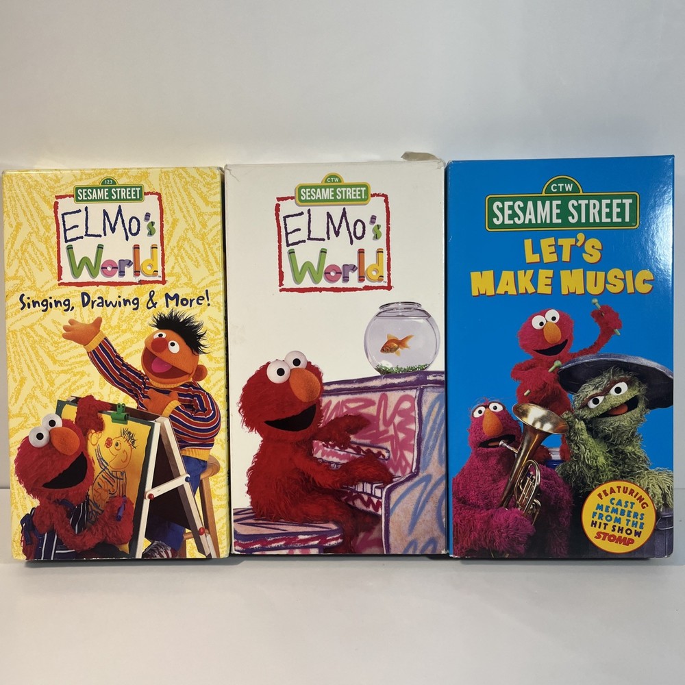 Lot Of 3 VHS Video Tapes Elmo's World & Sesame Street