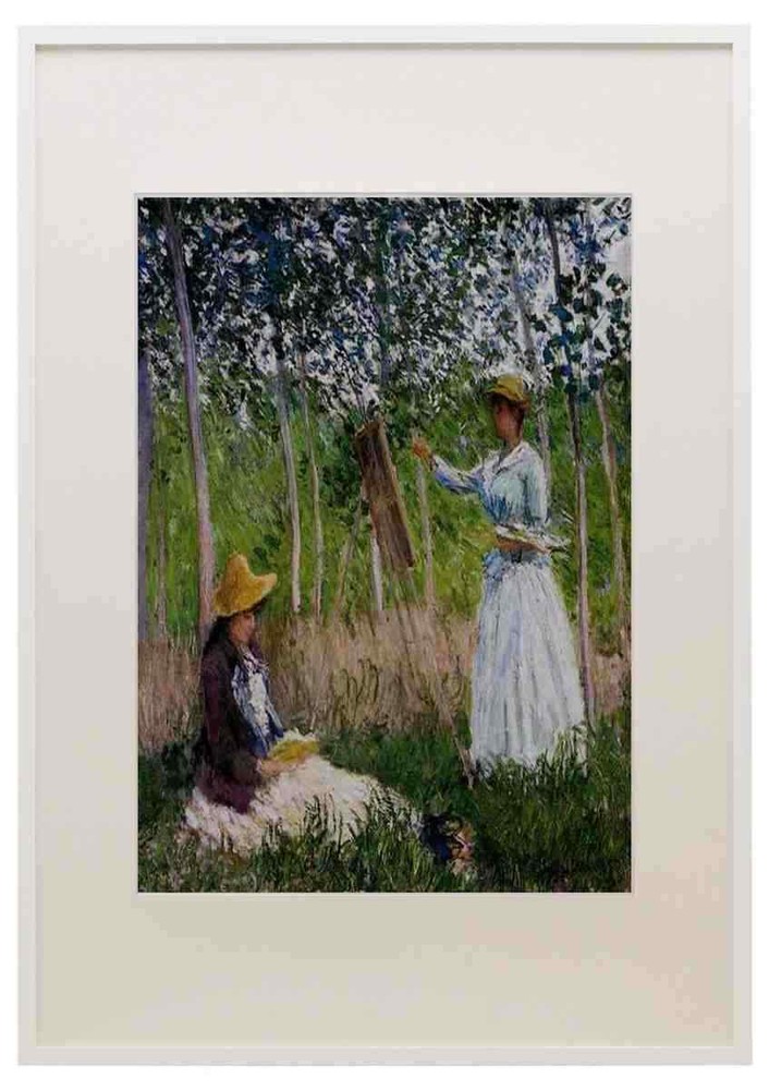 Monet Claude In The Woods At Giverny Blanche Hoschede Monet At Her Easel With S