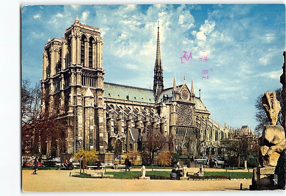Postcard Notre Dame Cathedral Paris France