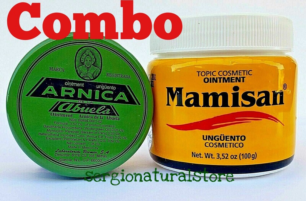 (1) MAMISAN Pomada 100g (3.52 oz) each + (1) Arnica de la Abuela 30 grs each-image