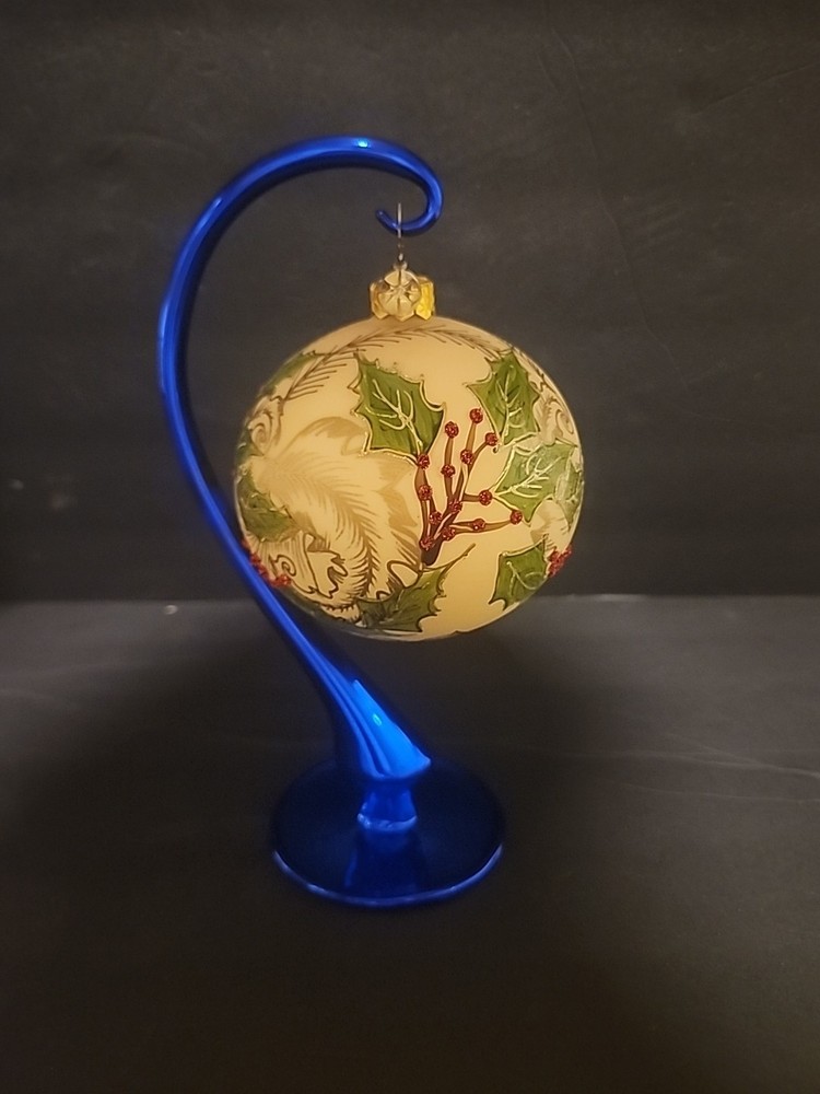 Christopher Radko Glass Ornament Holly Berry Great Condition No Original Box