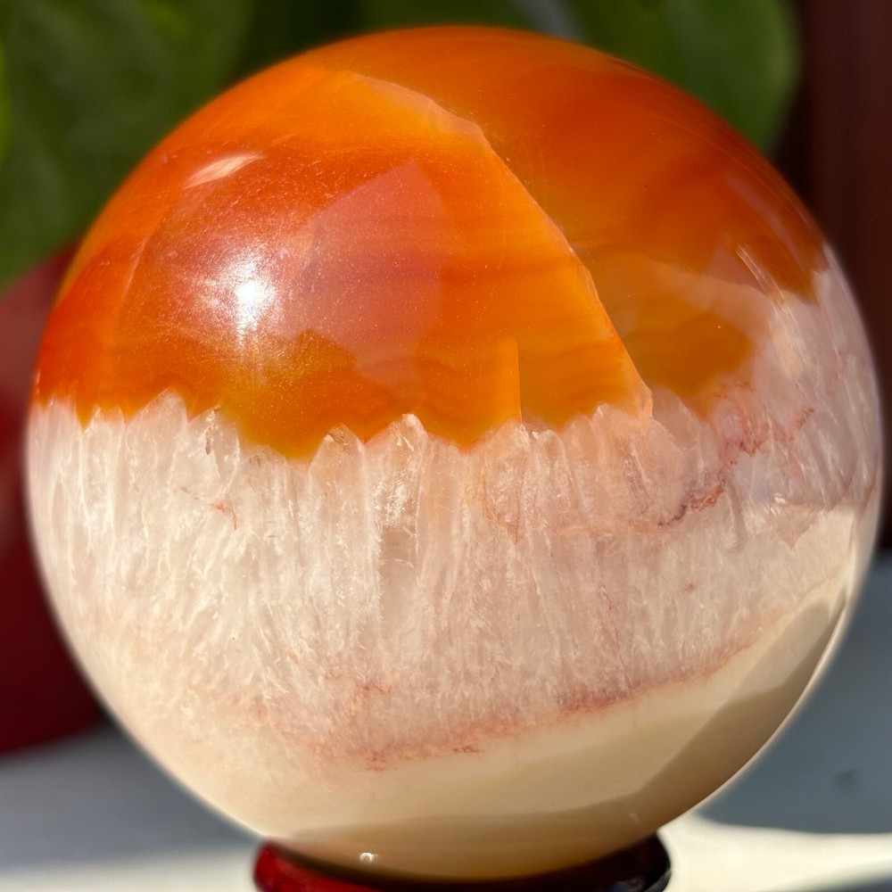 540g Natural Red Carnelian Agate Ball Quartz Crysta Energy Sphere Reiki healing