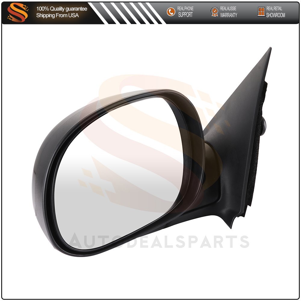 View Mirror Compatible With 1997-04 Ford F-150 Left Side Power Manual Fold Black