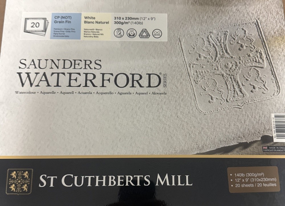 Saunders Waterford Watercolor Paper NEW 12x9 20 sheets