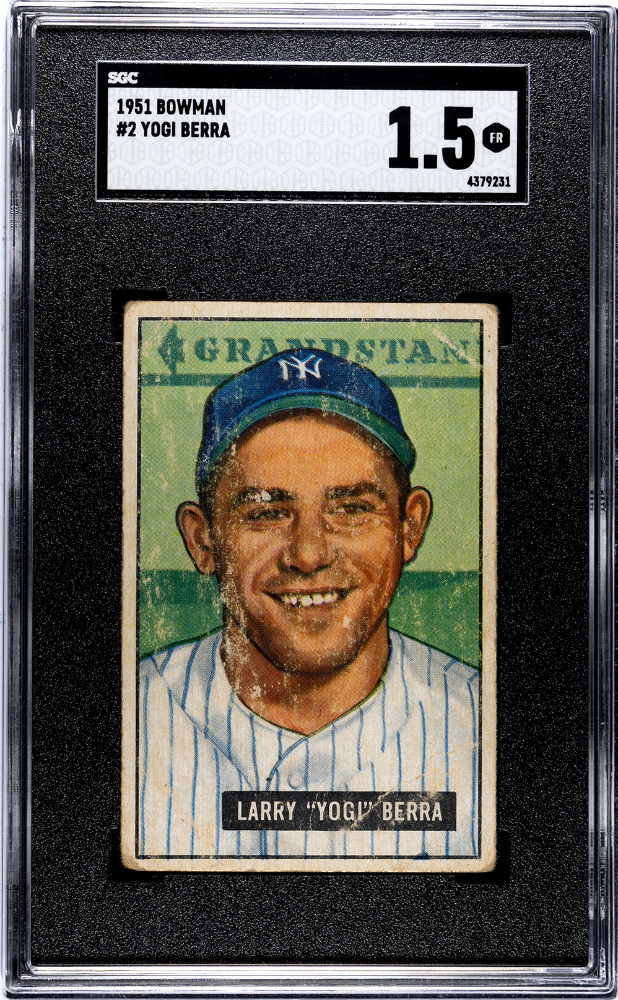 1951 Bowman YOGI BERRA New York Yankees #2 SGC 1.5 Fair Condition