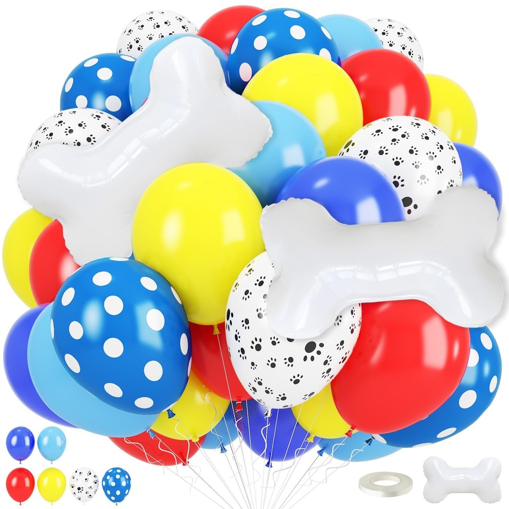 Dog Paw Print Balloons Party Set Birthday Decoration Kit Foil Latex 33pc