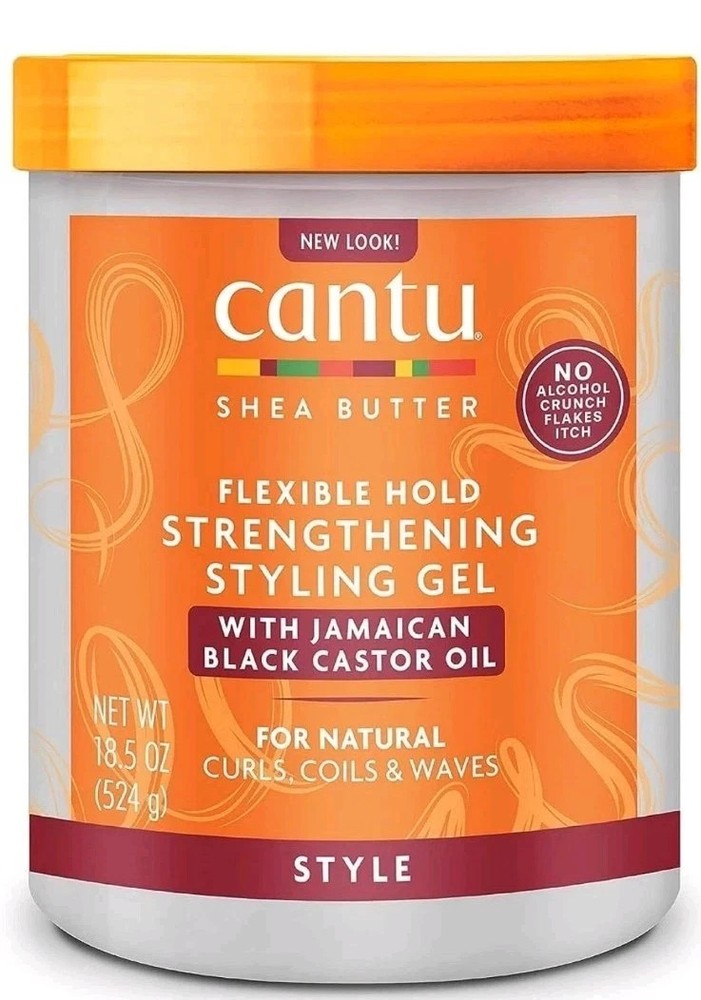 Cantu shea butter maximum hold strengthening styling gel with jamiaican black