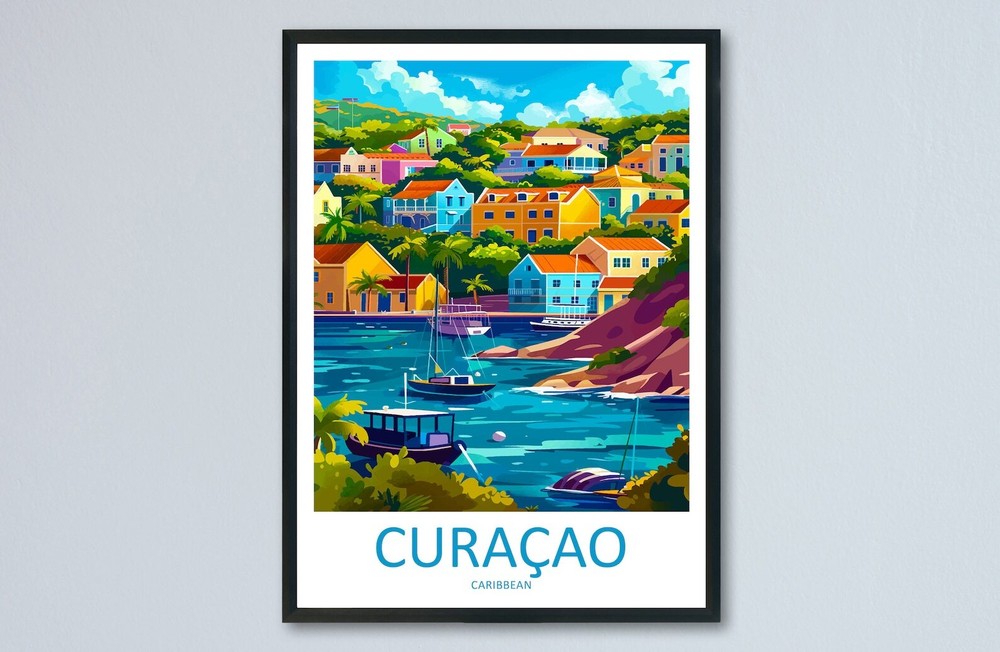 Curaao Travel Print Wall Art Curaao Wall Hanging Home Dcor Curaao Gift Art