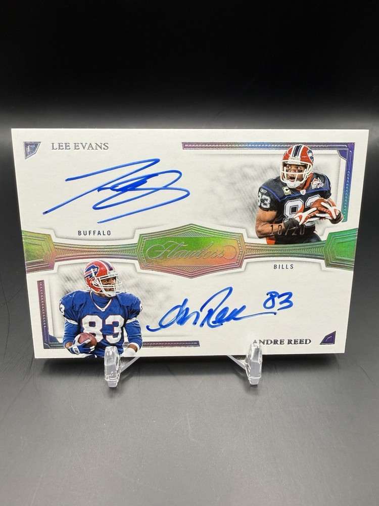 2023 Panini Flawless Lee Evans Andre Reed /20 Autograph Silver Bills FDA-BUF
