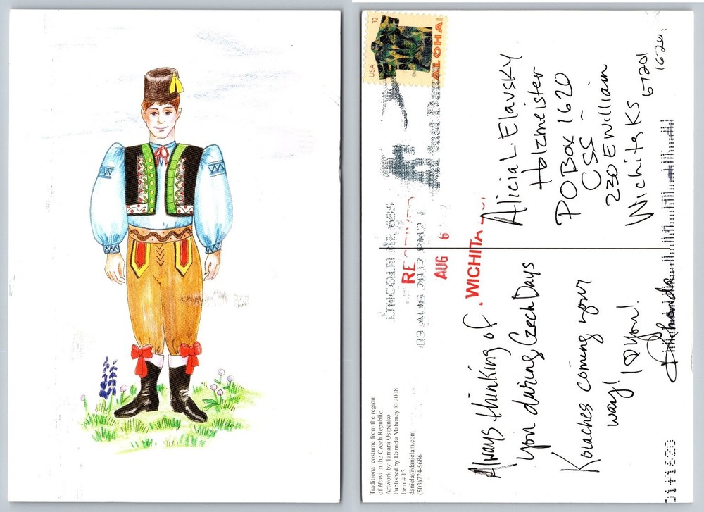 Czech Republic Hana Region Folk Costume Man Postcard 2018