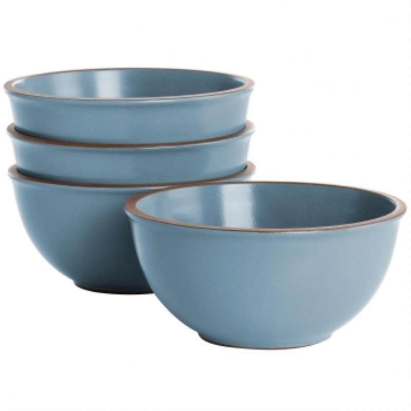 Gibson Elite Dumont 4 Piece Terracota Bowl Set In Light Blue