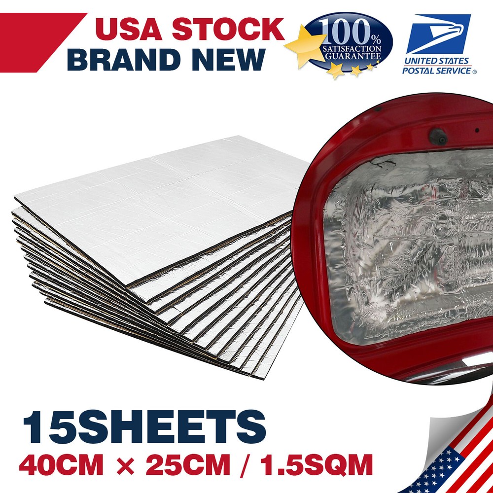 40x 25cm 7mm NEW Car Auto Heat & Sound Deadener Insulation Deadening Mat Liner