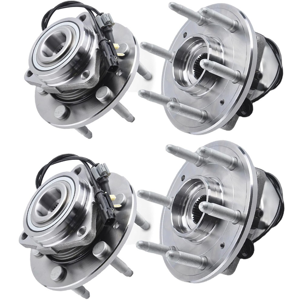 4x 4WD Front Wheel Bearing and Hub for Chevy Silverado 1500 Tahoe Yukon 14-2020