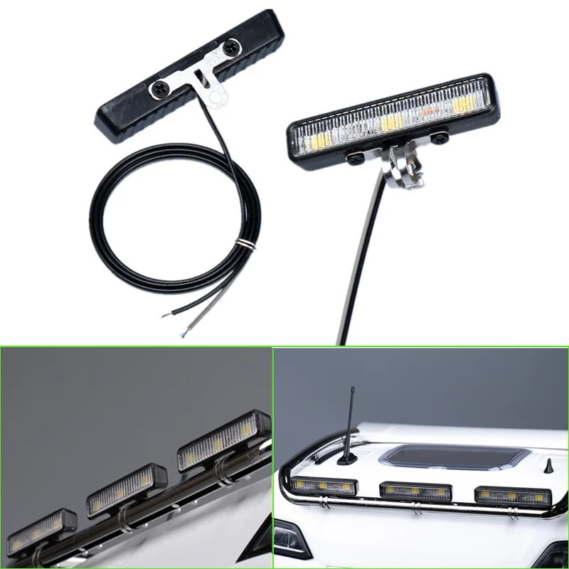 1pcs LED Rectangular Spotlight for 1/14 Tamiya RC Truck 770S Car Accessories