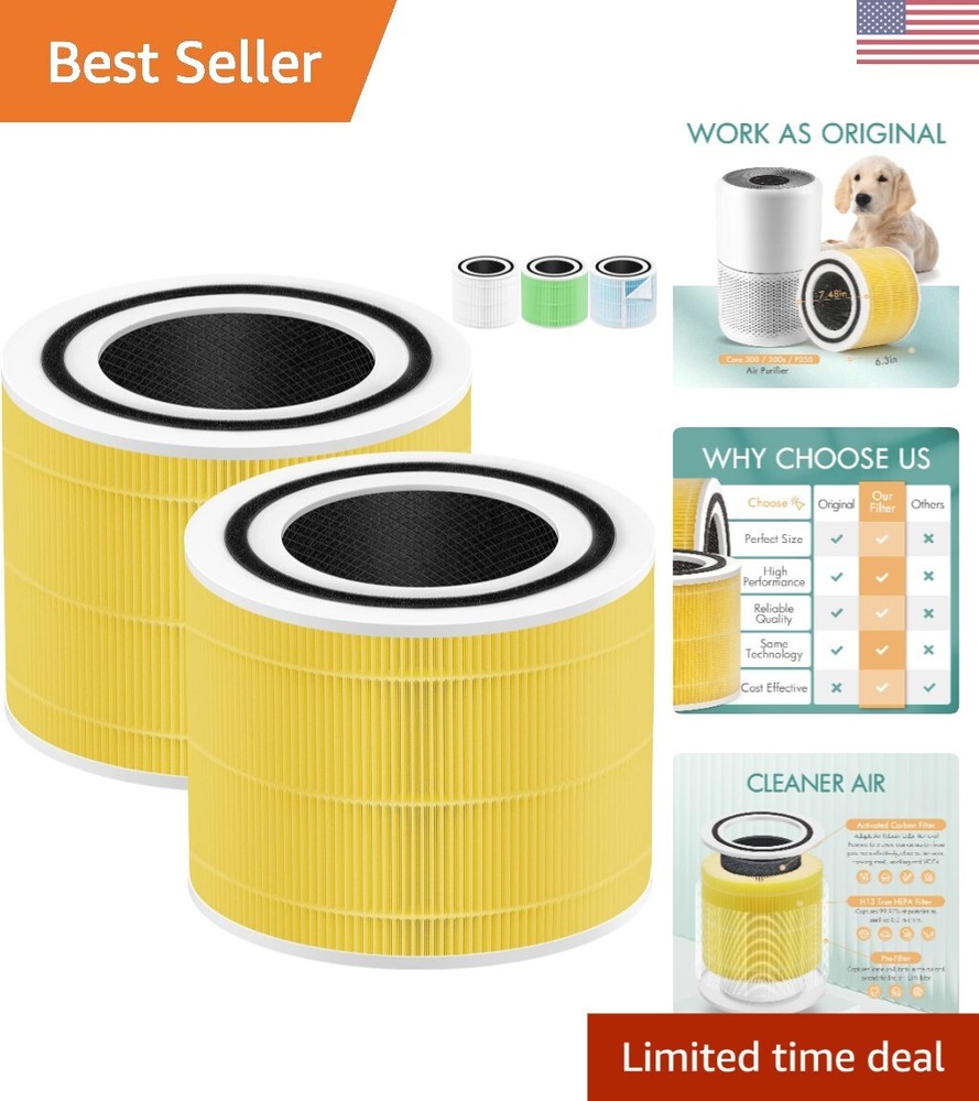 Pet-Friendly 3-Stage Air Purifier Filter Compatible with LEVOIT - 2 Pack