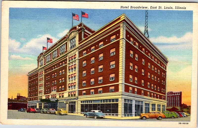 Postcard HOTEL SCENE East St. Louis Illinois IL m/09 AK5594