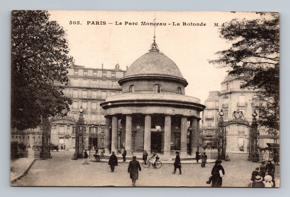 France- Paris Monceau Park & Rotunda Postal Old Card PC View Vintage Postcard