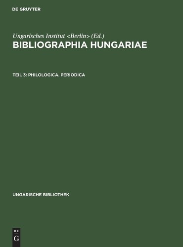 Philologica. Periodica (Hardback) Ungarische BibliothekAnother great item from Rarewaves USA | Free delivery!