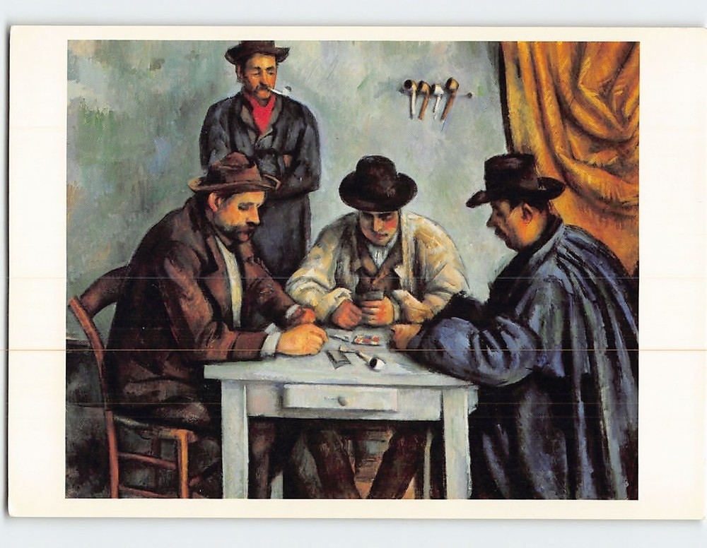 Postcard The Card Players Painting by Paul Cezanne
