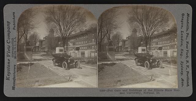 Fell Gate and buildings of the Illinois State Normal University, Normal, Ill.