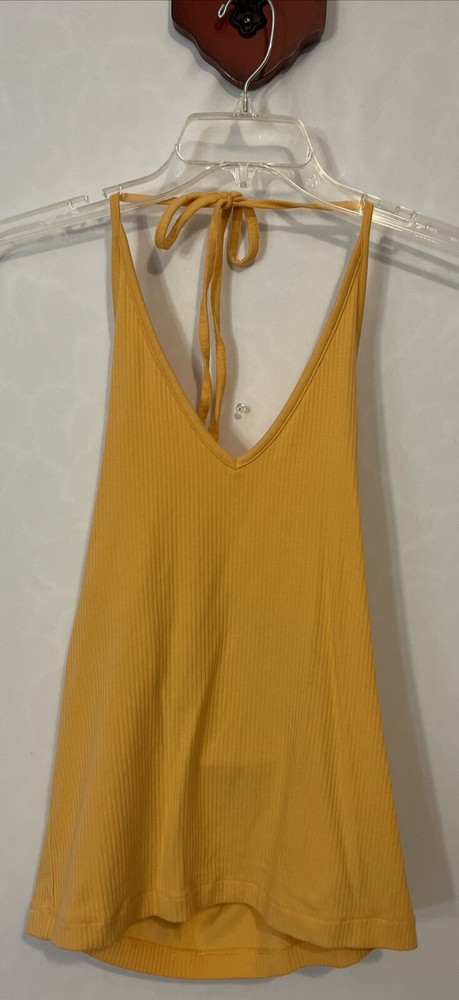 Old Navy Womens - XL Tall- Orange Halter-Style Ribbed Shelf Bra Tank Top! A1694