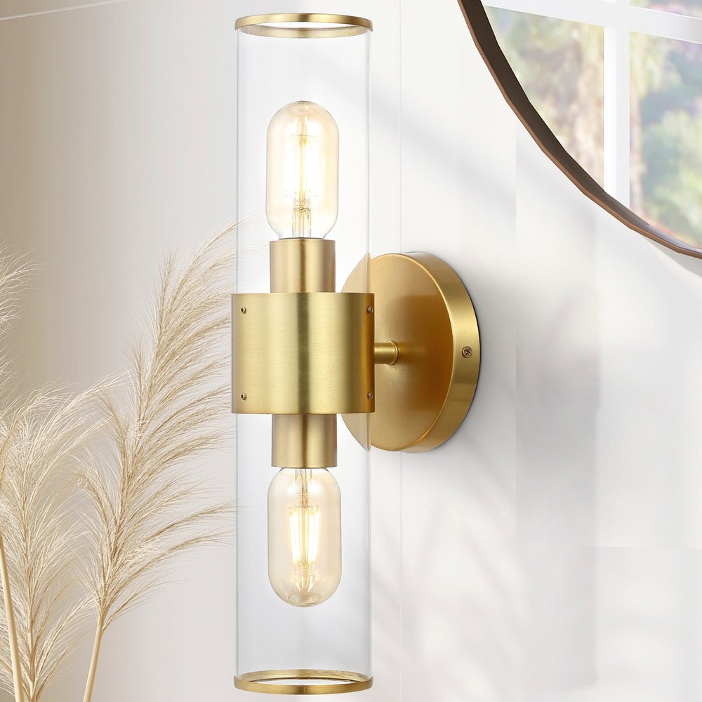 Cillian 15.5 Inch Modern Iron Acrylic LED Sconce by Jonathan Y Mid-Century 2-Light