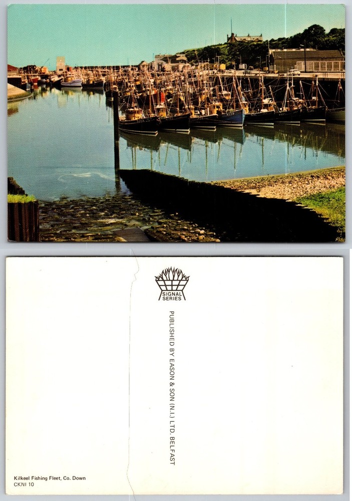 Vintage Postcard Kilkeel Fishing Fleet Co Down Northern Ireland Harbour Boats