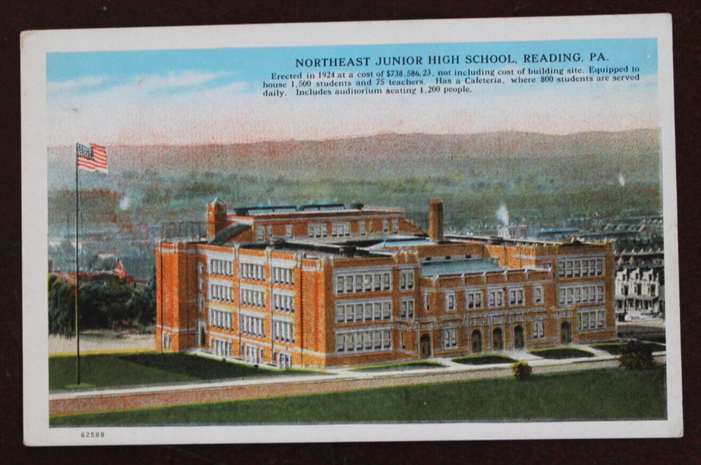 Reading, PA northeast Junior High school postcard @1925 Unused