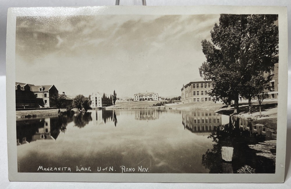 Rppc 1930c Reno, NV Realphoto Postcard: Manzanita Lake/University - Nevada Nev