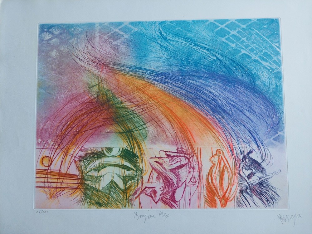 Jean MESSAGIER Signed etching and aquatint, 1974 / Original print by Messagier