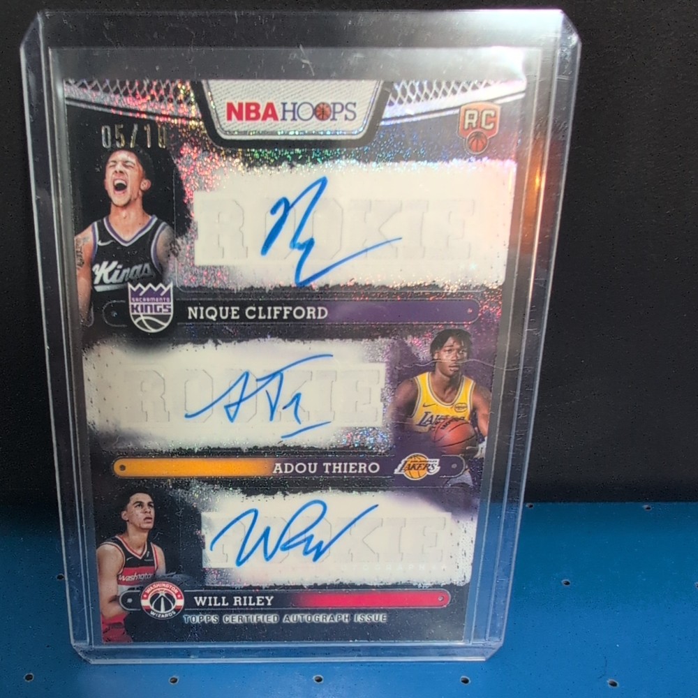Will Riley Nique Clifford Adou Thiero 25-26 Hoops Auto Triples RC Black 5/10