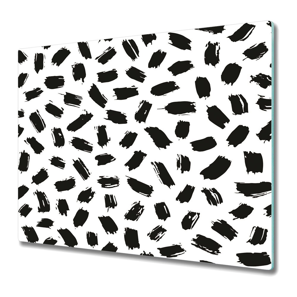 Glass Chopping Cutting Board Worktop Saver Black and white abstract 60x52