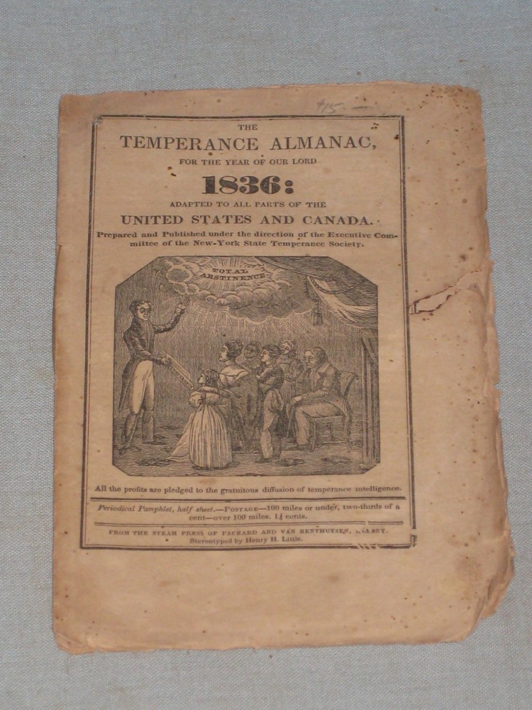 1836 Book The Temperance Almanac For 1836