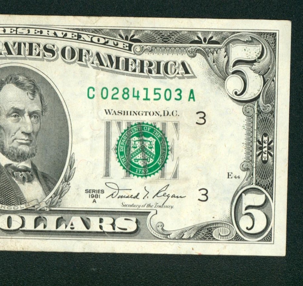 $5 1981 ((CU)) Federal Reserve Note ** PAPER CURRENCY AUCTIONS