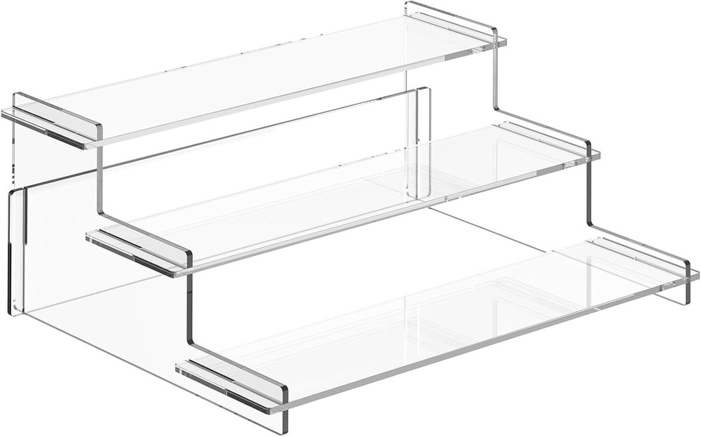 3-Tier Clear Acrylic Display Stand for Collectibles Perfume Desserts Cupcakes