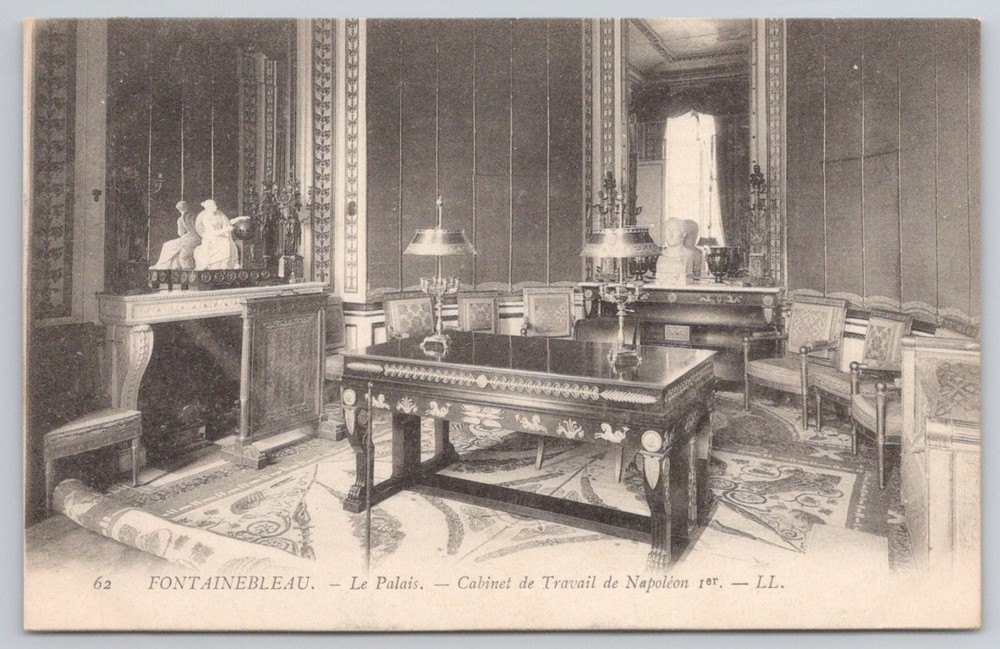 Fontainebleau Palace Napoleon I Study France Antique Postcard LL