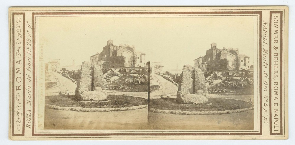 G5164~ ITALY – ROME – Temple of Venus - 1860s Stereoview – Sommer & Behles