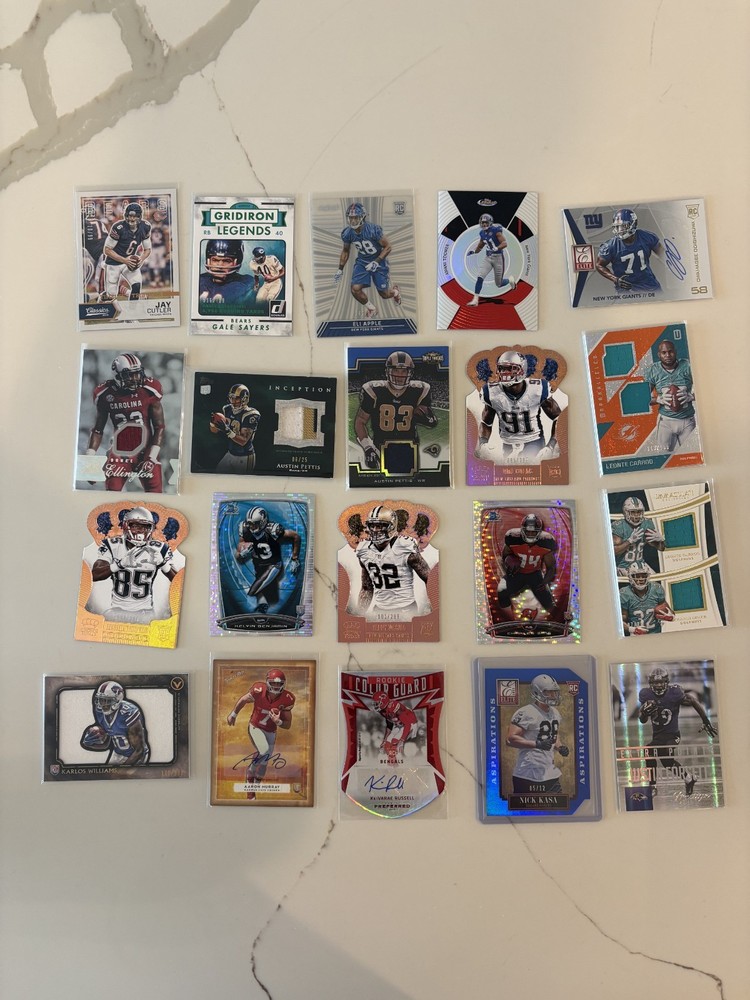 NFL Lot 20 Cards All Autos, Numbered, Patches, Rookies, Relics