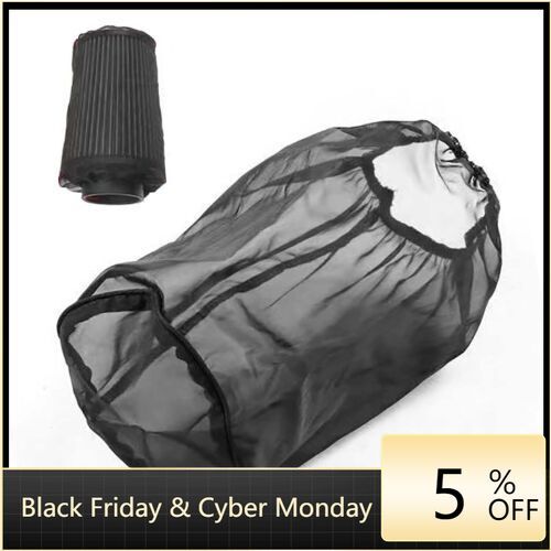 Universal Water Guard Cold Air Intake Pre-Filter Cone Filter Cover Black-Large