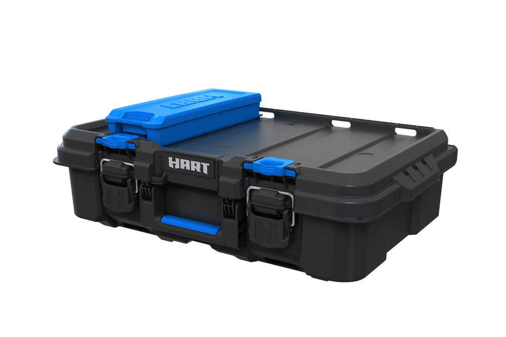 HART Stack System Tool Box with Small Blue Organizer & Dividers
