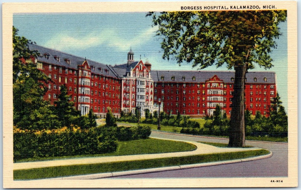 Postcard - Borgess Hospital - Kalamazoo, Michigan