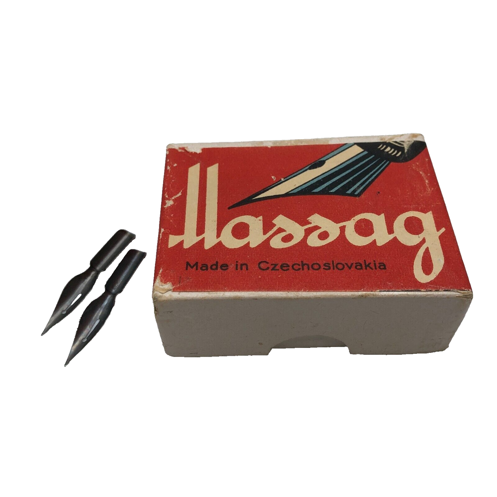 Vintage Massag Fountain Pen Nibs Original Box FULL Plus Assorted Extra Nibs